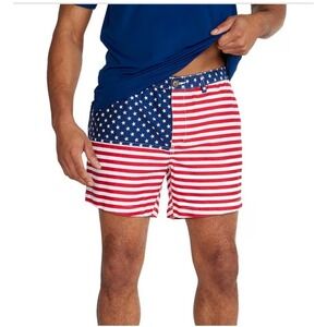 Chubbies MERICA American Flag Swim Trunks Men's XXL Navy Red White Stars Stripes
